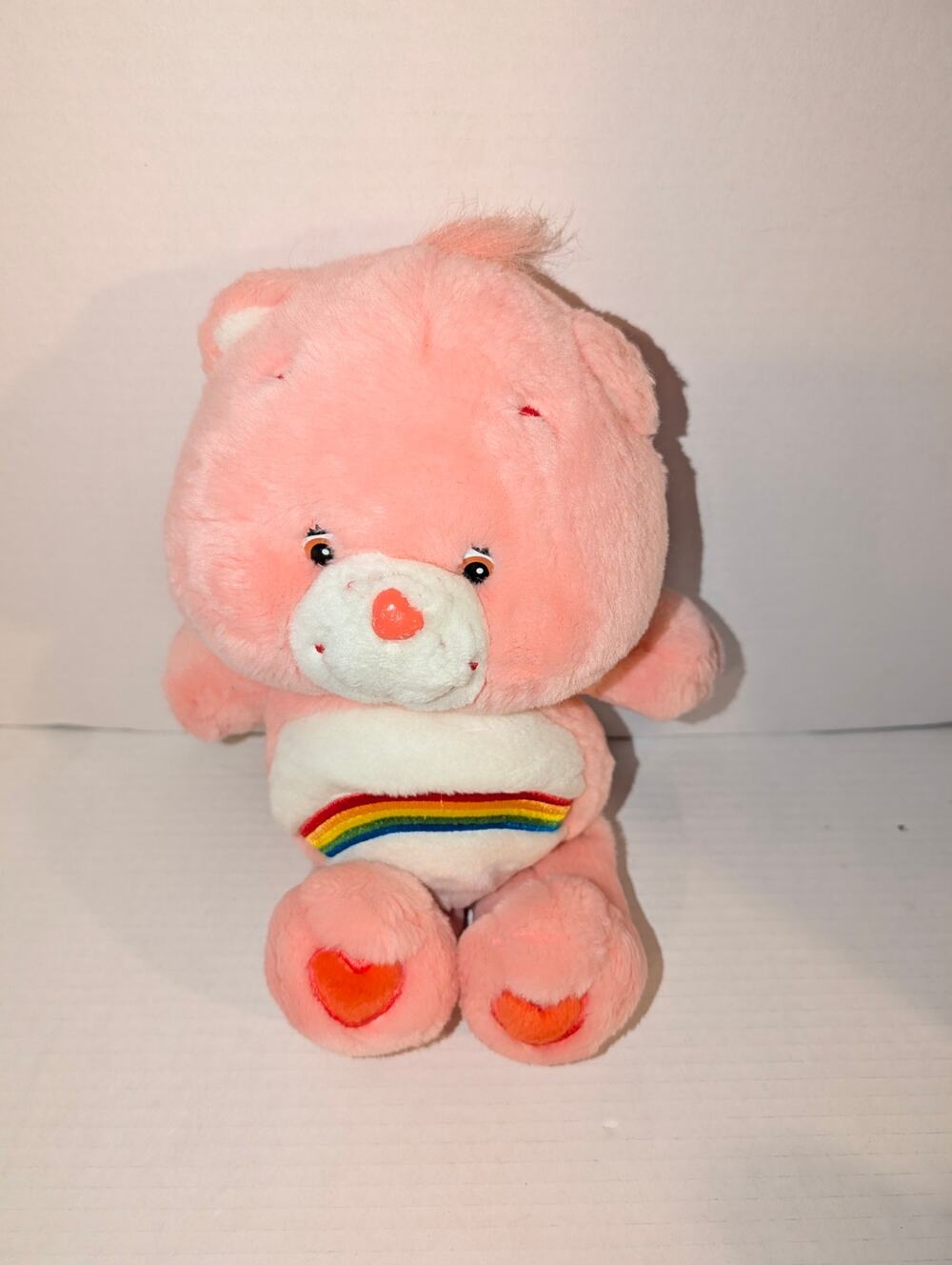 2002 Cheer Care Bear Plush Stuffed Animal Pink Rainbow 13" 20th Anniversary Bear